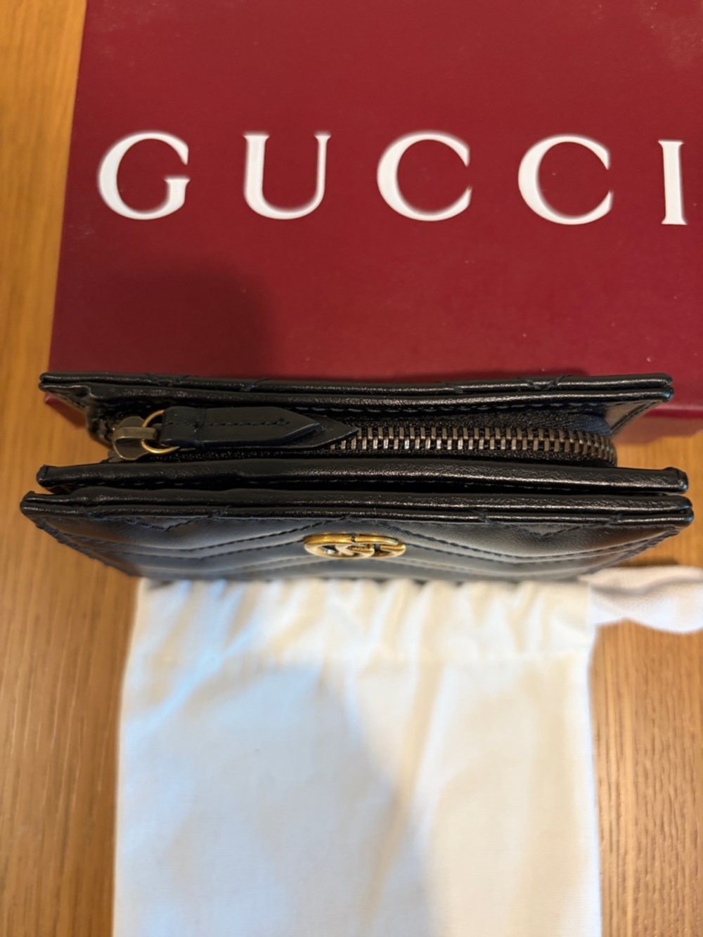 Gucci Black Quilted Chevron Marmont Wallet - Picture 3 of 10